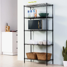 5-tier Utility Rack Adjustable Shelves Storage Shelving Unit Adjustable Shelf - £34.36 GBP+