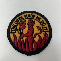 Vintage &quot;The Devil Made Me Do It&quot; 3&quot;, embroidered sew-on patch - £9.00 GBP