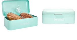 Bread Box for Kitchen Countertop, Stainless Steel (17 x 9 x 6.5 In) Mint Green  - £51.42 GBP