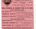 Original 1890&#39;s Erie Railroad and Chicago &amp; Erie Railroad Ad Fast Freigh... - $19.78