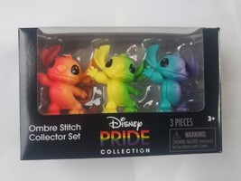 New Disney Stitch Pride Collection 3 Piece Ombre Stitch Figure Collector Set - £14.87 GBP