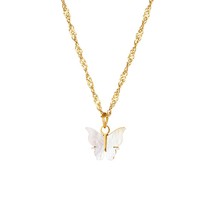 2022 New Delicate Natural Shell White Butterfly Charm Hoop Earring Pendant Neckl - £24.65 GBP