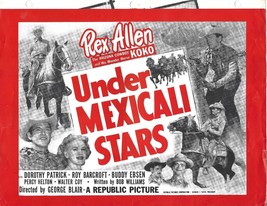 Vintage HTF Fold-Up Movie Advertisement-Under Mexicali Stars-Rex Allen, ... - €8,68 EUR