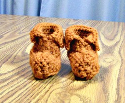 Handmade Crochet Cuffed Baby Booties, Newborn, Infant, Shower Gift, Acce... - £12.58 GBP