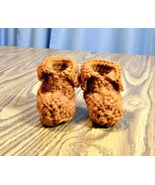 Handmade Crochet Cuffed Baby Booties, Newborn, Infant, Shower Gift, Accessory  - $16.00