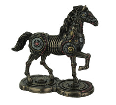 Incredibly Detailed Steampunk Style Prancing Horse Statue - £63.95 GBP