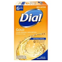 Dial Gold Antibacterial Soap - Six 4 oz Bars per Pack. (1 pack) - $33.99