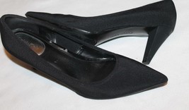 Calvin Klein Black Fabric Pointy 3&quot; Heel Pumps Shoes Career Wedding Ofiice - $18.81