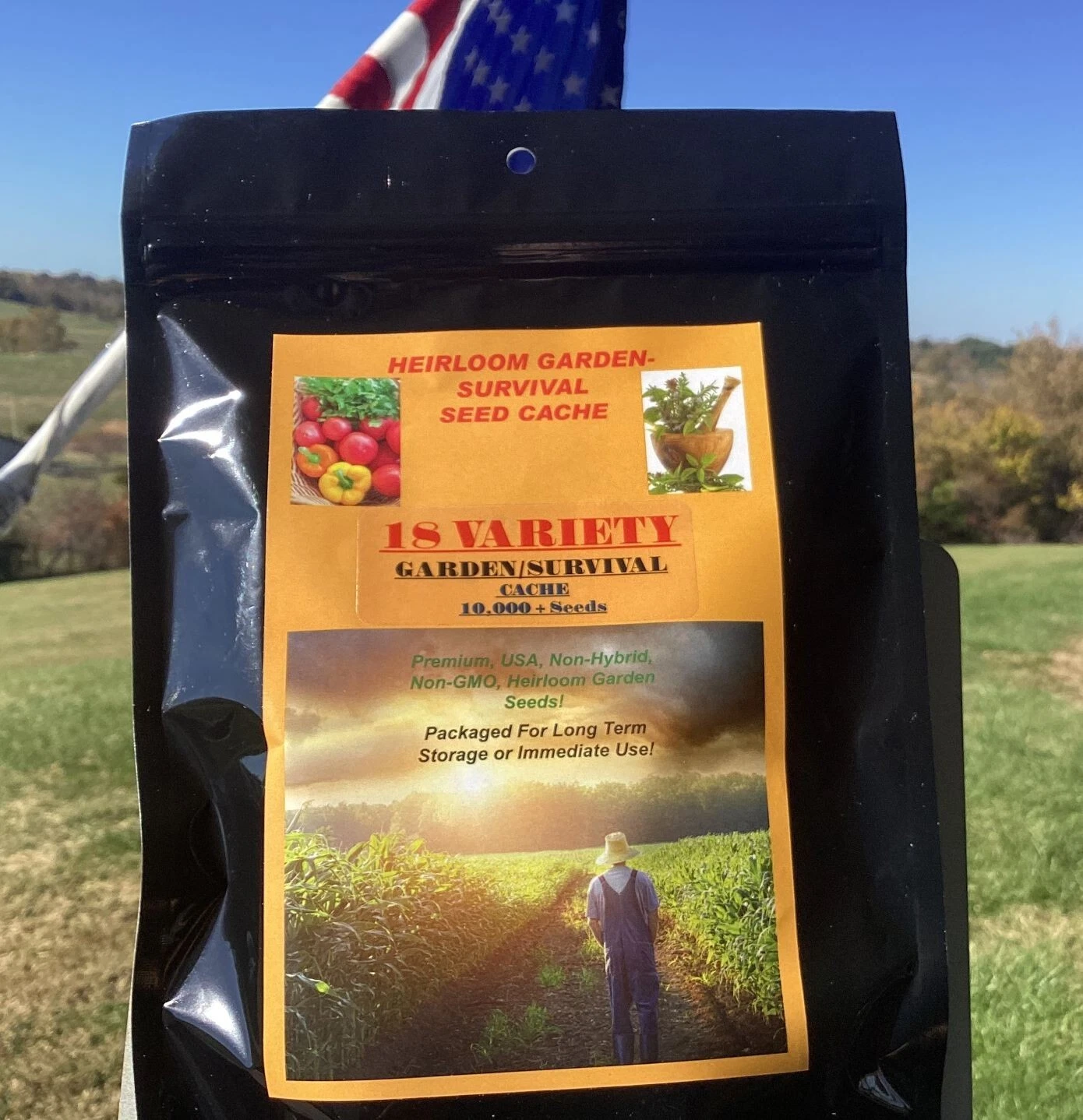Small Garden Seed Cache 18 Varieties 10,000 Seeds, Non Gmo, Non Hybrid, ... - $22.06