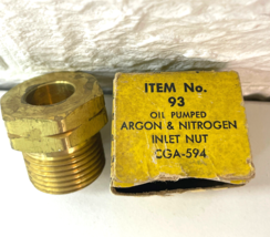 Western Enterprises CGA-594 Oil Pumped Argon &amp; Nitrogen Inlet Nut Item n... - £7.00 GBP