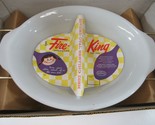 Fire King Anchor White Divided Oval Serving Dish w/ Stand Boxed NEW OLD ... - $28.84