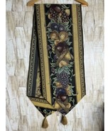 Vintage Tapestry Fruit Orchard Table Runner w/Tassels 12&quot;x68&quot; - $25.57 CAD
