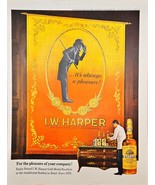 I.W HARPER Kentucky Bourbon Whiskey 1965 Vintage Print Ad - $10.97