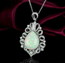 2Ct Pear Cut Simulated Fire Opal Women&#39;s Teardrop Pendant 925 Silver Gold Plated - £89.27 GBP