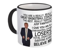 Gift for Basketball Coach : Gift Mug Donald Trump Great Basketball Coach Funny C - £12.71 GBP