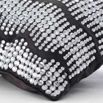 Gray Rhinestones &amp; Crystals 16&quot;x16&quot; Velvet Pillowcase, Gray Moonstone - £33.91 GBP+