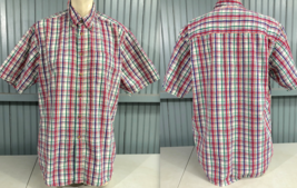 Woolrich Mens Heavy 100% Cotton Red Tone Plaid Sea Salt Button Shirt Size Large - £10.62 GBP