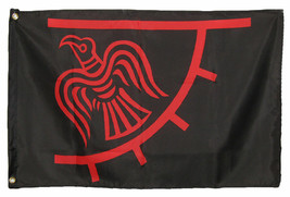 3x5 Red Black Raven Viking Oden Flag Banner 100D - £15.73 GBP