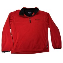 Polo Sport Ralph Lauren Pullover Red 1/4 Zip Fleece Mens L Jacket VTG 90s - $44.03