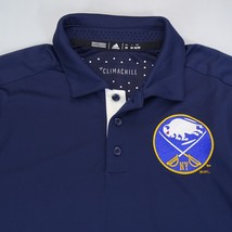 Adidas Buffalo Sabres Polo Golf Shirt Size M Blue Climachill Solid Hocke... - $18.95