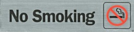 NO SMOKING Symbol SIGN Adhesive Door Sticker Brushed Aluminum Silver  HY... - $413.05 MXN