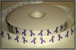 Purple Cancer Awareness Grosgrain Ribbon  - £7.95 GBP