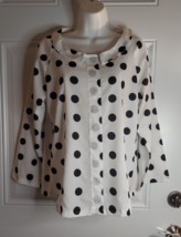 Miss Look Long Sleeve Scoop Neck White Black Polka Dot Tunic Top Blouse ... - £10.83 GBP