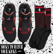 STRIPES Socks for Air J1 4 Red Thunder Gym Black Varsity Iconic 1 14 Shirt - £16.53 GBP