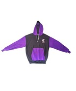 Vintage Cowboy Mickey Mouse Purple And Black Fleece Hoodie XL Made In USA  - £18.62 GBP