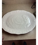Vintage High Relief Ceramic Oval Turkey Platter Fruit &amp; Flowers Border 1... - $888.38 MXN