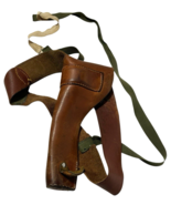 Vintage Brown Weathered Leather Holster, Belt, Shoulder Strap - $1,078.73 MXN