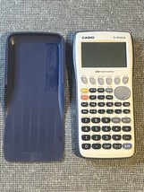 Casio fx-9750GII Graphing Calculator Tested White/Blue W/ Cover-batterie... - $23.36