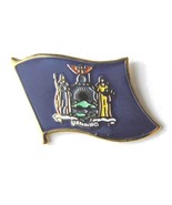 NEW YORK US STATE SINGLE FLAG LAPEL PIN 7/8 INCH - £4.45 GBP