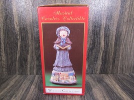 Vintage 1990&#39;s Windsor Collection Musical Christmas Woman Caroler Resin Figure - $26.72