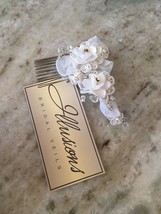 Illusions Bridal Floral White Hair Piece Brooch - £32.85 GBP