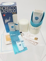 Norelco Ladybug HP2127 Electric Razor Shaver White Blue Case Cord READ A... - $336.45 MXN