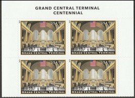 Grand Central Terminal Plate Block of Four $19.95 Express Mail Stamps Scott 4739 - £125.82 GBP
