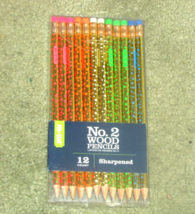 WOOD PENCILS No.2 WALMART  12 gold w/red orange yellow green blue (offic... - $8.00