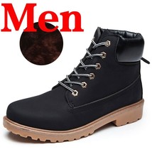 Winter Men Boots PU Outdoor Snow Ankle Boots Male Lace Up Anti-slip Booties Brit - £40.40 GBP