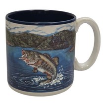 Vtg Largemouth Bass Fish Coffee Mug Cup Fishing Fisherman Angler Angling Themed - £7.58 GBP