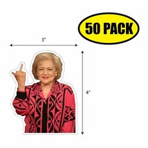 50 Pack 4&quot; X 3&quot; Betty Middle Finger Sticker Decal Humor Funny Gift VG0056 - £31.85 GBP