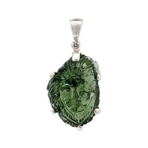 Starborn Carved Goddess Moldavite Pendant Necklace (22&quot;) Green - £340.90 GBP