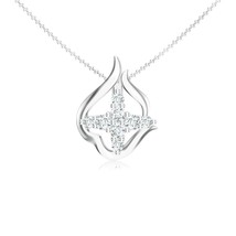 Moissanite Pendant Necklace Jewelry in 14k White Gold Finish 925 Sterlin... - $90.99 CAD