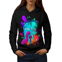 Wellcoda Little Monster Cute Womens Hoodie, Color Casual Hooded Sweatshirt - £28.97 GBP