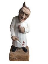 Vintage Wood Carved Dentist With Glazes Pulled Tooth Hand Painted 6 Inch... - $19.13 CAD