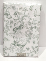 Benson Mills Kara Easter Bunny Rabbit Green White Fabric Tablecloth 60&quot; ... - $32.66