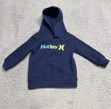 Hurley Toddler Hoodie Sweatshirt 12 Months Pullover Cotton Blue Logo Pockets Boy - £8.20 GBP