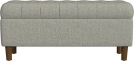 Homepop Home Decor | Large, Gray Woven Ottoman Bench With Storage For Li... - £126.47 GBP