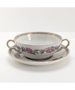 Maddock Indian Tree China Soup Cup &amp; Saucer, Twin Handles, Gilded, Vinta... - £14.92 GBP