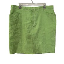 Bill Blass Woman Gingham Mini Skirt Plus Size 18W Green Cotton Spring Preppy - £8.01 GBP